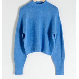& Other Stories mock neck sweater in blue